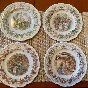 Royal Doulton Plates - Four Seasons 4 Plate Set- Brambly Hedge Collection